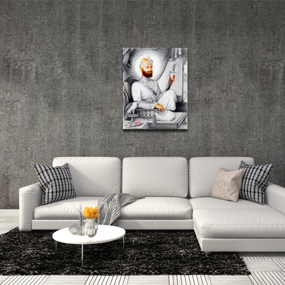 Guru Nanak Dev Ji Canvas Art: Sikh Religious Print