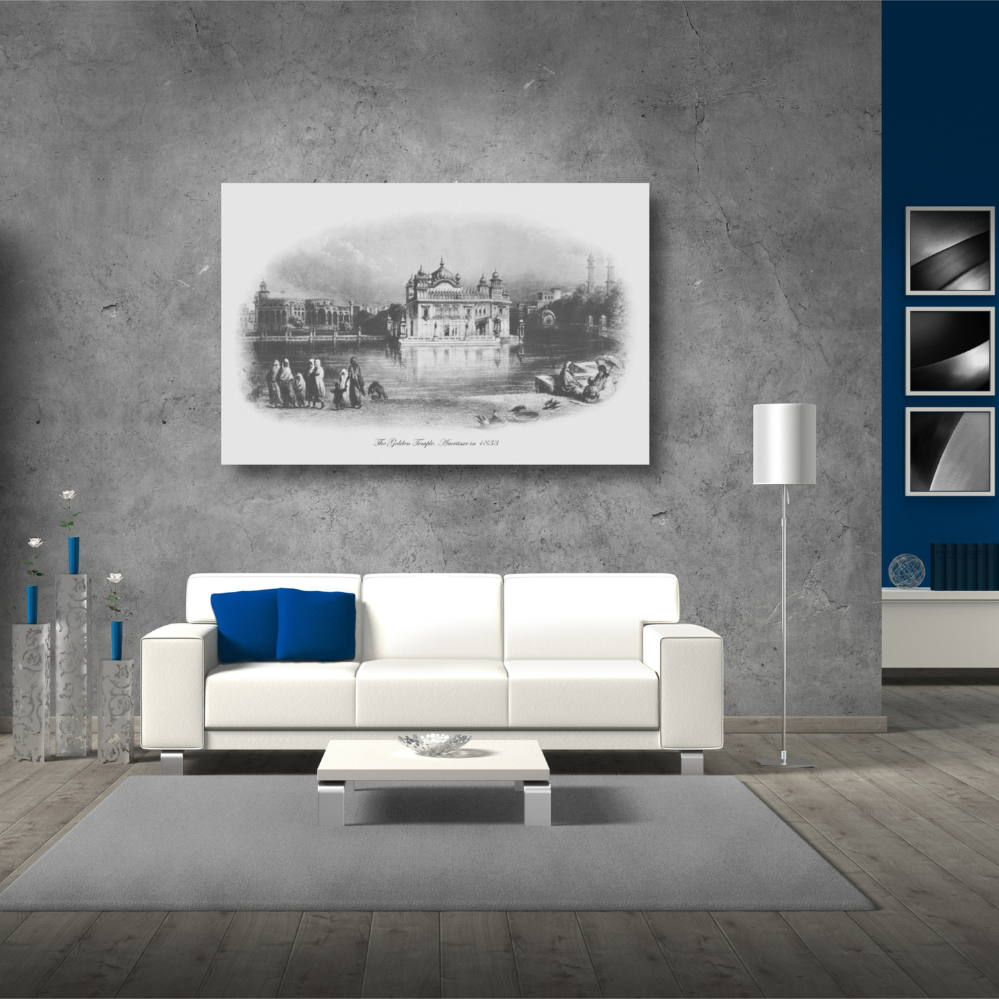 Golden Temple Amritsar 1833 - Black Sketch Effect