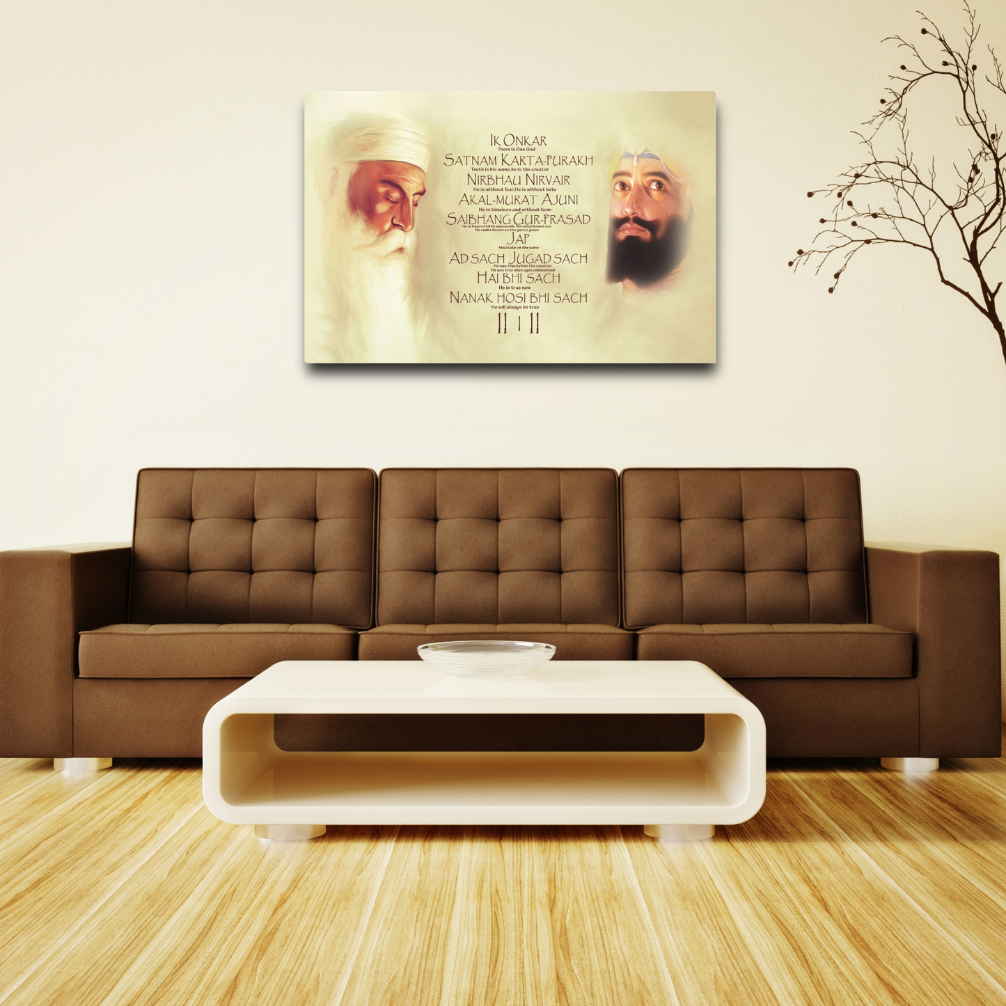 Guru Nanak Dev Ji & Guru Gobind Singh Ji Mool Mantar Canvas Art