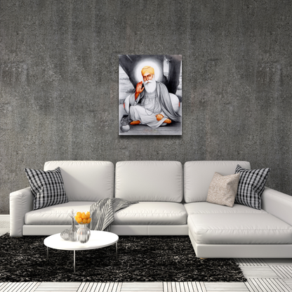 Guru Nanak Dev Ji Canvas Art: Sikh Religious Print
