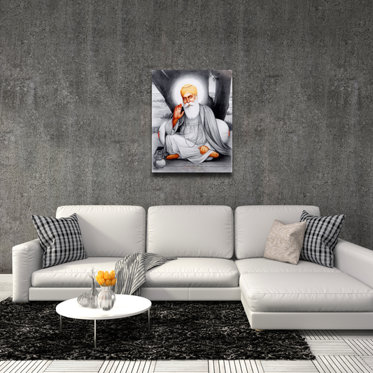 Guru Nanak Dev Ji Canvas Art: Sikh Religious Print